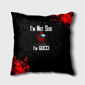 Подушка 3D с принтом Among Us Gucci в городе Новоалтайск, наволочка – 100% полиэстер, наполнитель – холлофайбер (легкий наполнитель, не вызывает аллергию). | состоит из подушки и наволочки. Наволочка на молнии, легко снимается для стирки | 2021 | among us | gucci | impostor | space mafia | sus.puffballs united | амонг ас | амонг единорог | гуччи | импостор | инопланетяне | инопланетянин | надпись | новогодний амонг ас | с новым годом | самозванец | среди нас