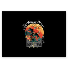 Поздравительная открытка с принтом Metallica в городе Новоалтайск, 100% бумага | плотность бумаги 280 г/м2, матовая, на обратной стороне линовка и место для марки
 | Тематика изображения на принте: metal | metallica | rock | джеймс хэтфилд | классика | легенда | метал | металлика | популярное | рок | рокгруппа
