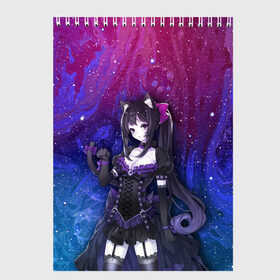 Скетчбук с принтом Neko - Gothic Anime в городе Новоалтайск, 100% бумага
 | 48 листов, плотность листов — 100 г/м2, плотность картонной обложки — 250 г/м2. Листы скреплены сверху удобной пружинной спиралью | anime | gothic | neko | кошка | мими | неко | ушки