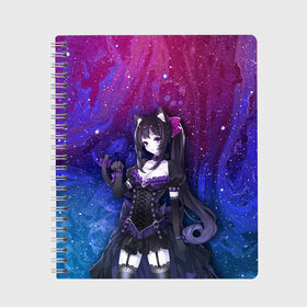 Тетрадь с принтом Neko - Gothic Anime в городе Новоалтайск, 100% бумага | 48 листов, плотность листов — 60 г/м2, плотность картонной обложки — 250 г/м2. Листы скреплены сбоку удобной пружинной спиралью. Уголки страниц и обложки скругленные. Цвет линий — светло-серый
 | anime | gothic | neko | кошка | мими | неко | ушки