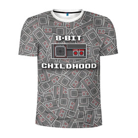 Мужская футболка 3D спортивная с принтом 8-bit childhood в городе Новоалтайск, 100% полиэстер с улучшенными характеристиками | приталенный силуэт, круглая горловина, широкие плечи, сужается к линии бедра | 8 bit | 8 бит | sega | sega master system | джойстик | сега