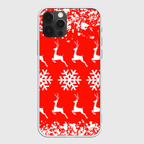 Чехол для iPhone 12 Pro Max с принтом New Year в городе Новоалтайск, Силикон |  | Тематика изображения на принте: christmas toys | deer | new year | red | snow | snowflakes | tree | елка | красный | новогодние игрушки | новый год | олени | свитер с оленями | снег | снежинки | футболка с оленями