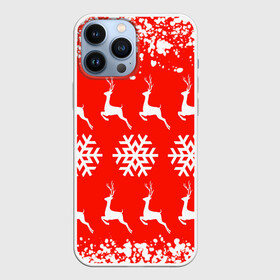 Чехол для iPhone 13 Pro Max с принтом New Year в городе Новоалтайск,  |  | christmas toys | deer | new year | red | snow | snowflakes | tree | елка | красный | новогодние игрушки | новый год | олени | свитер с оленями | снег | снежинки | футболка с оленями