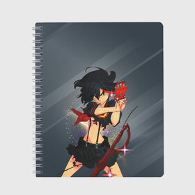 Тетрадь с принтом Kill la Kill Рюко Матой в городе Новоалтайск, 100% бумага | 48 листов, плотность листов — 60 г/м2, плотность картонной обложки — 250 г/м2. Листы скреплены сбоку удобной пружинной спиралью. Уголки страниц и обложки скругленные. Цвет линий — светло-серый
 | kill la kill | аниме | девушка | киру ра киру | манга | рюко матой | убей или умри