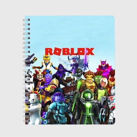 Тетрадь с принтом ROBLOX в городе Новоалтайск, 100% бумага | 48 листов, плотность листов — 60 г/м2, плотность картонной обложки — 250 г/м2. Листы скреплены сбоку удобной пружинной спиралью. Уголки страниц и обложки скругленные. Цвет линий — светло-серый
 | Тематика изображения на принте: piggy | roblox | roblox games | roblox piggy | игра роблокс | пигги. | роблокс | роблокс пигги | робукс