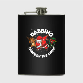 Фляга с принтом Dab-Santa в городе Новоалтайск, металлический корпус | емкость 0,22 л, размер 125 х 94 мм. Виниловая наклейка запечатывается полностью | Тематика изображения на принте: claus | happy new year | merry christmas | santa | snowman | дед мороз | елка | клаус | новый год | рождество | с новым годом | санта | снеговик