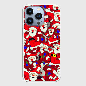 Чехол для iPhone 13 Pro с принтом Санта Клаус | Дед Мороз| Паттерн | Новый Год в городе Новоалтайск,  |  | Тематика изображения на принте: 2021 | 2022 | new year | tiger | гирлянда | год тигра | дед мороз | елка | клаус | конфеты | нг | новый год | носок | подарок | рождество | с | санта | снег | снеговик | снежинка | шары