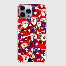 Чехол для iPhone 13 Pro Max с принтом Санта Клаус | Дед Мороз| Паттерн | Новый Год в городе Новоалтайск,  |  | Тематика изображения на принте: 2021 | 2022 | new year | tiger | гирлянда | год тигра | дед мороз | елка | клаус | конфеты | нг | новый год | носок | подарок | рождество | с | санта | снег | снеговик | снежинка | шары