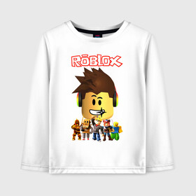 Детский лонгслив хлопок с принтом ROBLOX в городе Новоалтайск, 100% хлопок | круглый вырез горловины, полуприлегающий силуэт, длина до линии бедер | piggy | roblox | roblox games | roblox piggy | игра роблокс | пигги. | роблокс | роблокс пигги | робукс