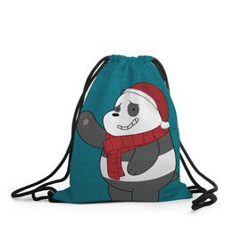 Рюкзак-мешок 3D с принтом Panda в городе Новоалтайск, 100% полиэстер | плотность ткани — 200 г/м2, размер — 35 х 45 см; лямки — толстые шнурки, застежка на шнуровке, без карманов и подкладки | Тематика изображения на принте: cartoon network | panda | vdkimel | we bare bears | вся правда о медведях | панда