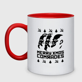 Кружка двухцветная с принтом Merry Xmas Comrades в городе Новоалтайск, керамика | объем — 330 мл, диаметр — 80 мм. Цветная ручка и кайма сверху, в некоторых цветах — вся внутренняя часть | 2021 | 21 | 2k21 | 2к21 | chrystmas | comrades | marry | new | santa | snow | xmas | year | год | годом | камрад | клаус | ленин | настроение | новогоднее | новогоднему | новый | новым | по | рождество | с | санта | снег | советский | союз