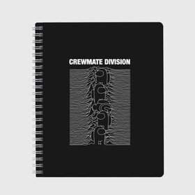 Тетрадь с принтом CrewMate Division в городе Новоалтайск, 100% бумага | 48 листов, плотность листов — 60 г/м2, плотность картонной обложки — 250 г/м2. Листы скреплены сбоку удобной пружинной спиралью. Уголки страниц и обложки скругленные. Цвет линий — светло-серый
 | among | among us | among us imposter | among us impostor | among us импостер | among us импостор | among us космос | амонг ас | новогодний among us