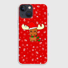 Чехол для iPhone 13 mini с принтом НОВОГОДНИЙ ОЛЕНЁНОК в городе Новоалтайск,  |  | 2021 | christmas | merry christmas | santa claus | дед мороз | новогодний оленёнок | новогодний олень | новый год | новый год 2021 | оленёнок | олень | рождественский олень | рождество | санта | санта клаус
