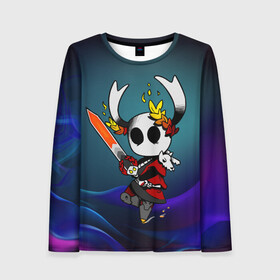 Женский лонгслив 3D с принтом Hollow Knight x Hades в городе Новоалтайск, 100% полиэстер | длинные рукава, круглый вырез горловины, полуприлегающий силуэт | game | games | hades | hollow knight | knight | арт | рыцарь | хадес | хадэс | холлоу найт