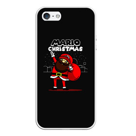 Чехол для iPhone 5/5S матовый с принтом Mario Christmas в городе Новоалтайск, Силикон | Область печати: задняя сторона чехла, без боковых панелей | claus | happy new year | mario | merry christmas | santa | snowman | дед мороз | елка | клаус | марио | новый год | рождество | с новым годом | санта | снеговик
