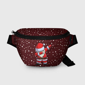 Поясная сумка 3D с принтом Dab-Santa в городе Новоалтайск, 100% полиэстер | плотная ткань, ремень с регулируемой длиной, внутри несколько карманов для мелочей, основное отделение и карман с обратной стороны сумки застегиваются на молнию | claus | happy new year | merry christmas | santa | snowman | дед мороз | елка | клаус | новый год | рождество | с новым годом | санта | снеговик