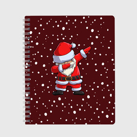 Тетрадь с принтом Dab-Santa в городе Новоалтайск, 100% бумага | 48 листов, плотность листов — 60 г/м2, плотность картонной обложки — 250 г/м2. Листы скреплены сбоку удобной пружинной спиралью. Уголки страниц и обложки скругленные. Цвет линий — светло-серый
 | Тематика изображения на принте: claus | happy new year | merry christmas | santa | snowman | дед мороз | елка | клаус | новый год | рождество | с новым годом | санта | снеговик