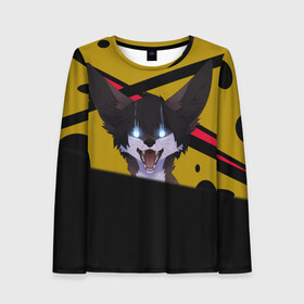 Женский лонгслив 3D с принтом Fennec в городе Новоалтайск, 100% полиэстер | длинные рукава, круглый вырез горловины, полуприлегающий силуэт | furry | глаза | звери | лиса | пасть | уши | фенек