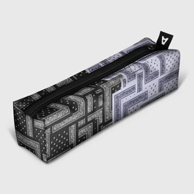 Пенал 3D с принтом 3D Бандана v white-black в городе Новоалтайск, 100% полиэстер | плотная ткань, застежка на молнии | fashiom | fire | game | hip hop | rap | street style | top | игра | мода | огонь | рэп | топ | уличный стиль | хип хоп