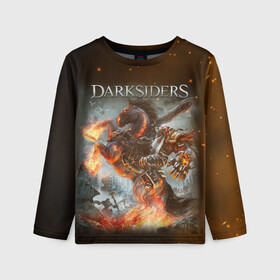 Детский лонгслив 3D с принтом Darksiders (Z) в городе Новоалтайск, 100% полиэстер | длинные рукава, круглый вырез горловины, полуприлегающий силуэт
 | azrael | darksiders | darksiders 2 | darksiders 3 | griever | silitha | tiamat | ulthane | vulgrim | wrath of war | всадник апокалипсиса | гнев войны | обугленный совет | руина | ультэйн | чёрный молот