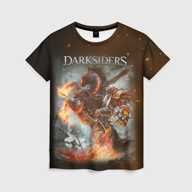 Женская футболка 3D с принтом Darksiders (Z) в городе Новоалтайск, 100% полиэфир ( синтетическое хлопкоподобное полотно) | прямой крой, круглый вырез горловины, длина до линии бедер | azrael | darksiders | darksiders 2 | darksiders 3 | griever | silitha | tiamat | ulthane | vulgrim | wrath of war | всадник апокалипсиса | гнев войны | обугленный совет | руина | ультэйн | чёрный молот