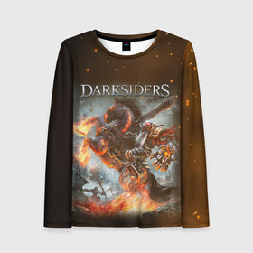 Женский лонгслив 3D с принтом Darksiders (Z) в городе Новоалтайск, 100% полиэстер | длинные рукава, круглый вырез горловины, полуприлегающий силуэт | azrael | darksiders | darksiders 2 | darksiders 3 | griever | silitha | tiamat | ulthane | vulgrim | wrath of war | всадник апокалипсиса | гнев войны | обугленный совет | руина | ультэйн | чёрный молот