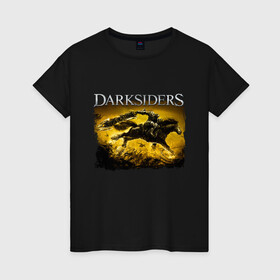 Женская футболка хлопок с принтом Darksiders (Z) в городе Новоалтайск, 100% хлопок | прямой крой, круглый вырез горловины, длина до линии бедер, слегка спущенное плечо | azrael | darksiders | darksiders 2 | darksiders 3 | griever | silitha | tiamat | ulthane | vulgrim | wrath of war | всадник апокалипсиса | гнев войны | обугленный совет | руина | ультэйн | чёрный молот