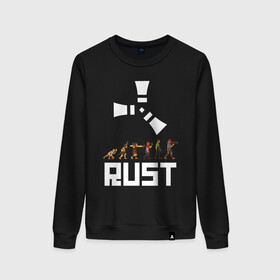 Женский свитшот хлопок с принтом RUST в городе Новоалтайск, 100% хлопок | прямой крой, круглый вырез, на манжетах и по низу широкая трикотажная резинка  | action | game | rust | zombie | апокалипсис. | выживание | зомби | игра | лес | радиация | раст