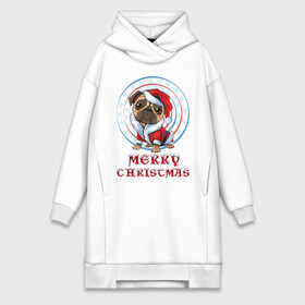 Платье-худи хлопок с принтом Мопс. Pug в городе Новоалтайск,  |  | 2021 | xmas | гитара | лось | мопс | новый год | олень | рождество | рок | рокенрол | рокенрольщик | санта | санта клаус | собака