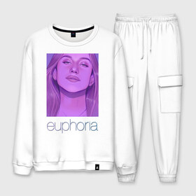 Мужской костюм хлопок с принтом сериал Euphoria в городе Новоалтайск, 100% хлопок | на свитшоте круглая горловина, мягкая резинка по низу. Брюки заужены к низу, на них два вида карманов: два “обычных” по бокам и два объемных, с клапанами, расположенные ниже линии бедра. Брюки с мягкой трикотажной резинкой на поясе и по низу штанин. В поясе для дополнительного комфорта — широкие завязки | Тематика изображения на принте: zendaya | зендея | ру беннетт | сериал euphoria | эйфория