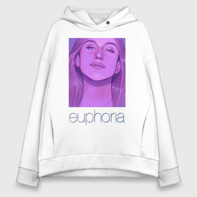 Женское худи Oversize хлопок с принтом сериал Euphoria в городе Новоалтайск, френч-терри — 70% хлопок, 30% полиэстер. Мягкий теплый начес внутри —100% хлопок | боковые карманы, эластичные манжеты и нижняя кромка, капюшон на магнитной кнопке | zendaya | зендея | ру беннетт | сериал euphoria | эйфория