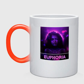 Кружка хамелеон с принтом сериал Euphoria в городе Новоалтайск, керамика | меняет цвет при нагревании, емкость 330 мл | Тематика изображения на принте: zendaya | зендея | ру беннетт | сериал euphoria | эйфория