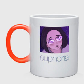 Кружка хамелеон с принтом сериал Euphoria в городе Новоалтайск, керамика | меняет цвет при нагревании, емкость 330 мл | Тематика изображения на принте: zendaya | зендея | ру беннетт | сериал euphoria | эйфория