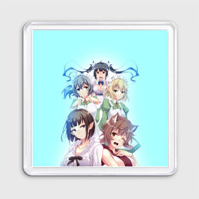 Магнит 55*55 с принтом DanMachi в городе Новоалтайск, Пластик | Размер: 65*65 мм; Размер печати: 55*55 мм | ais wallenstein | danmachi | dungeon | freya | is it wrong to try to pick up girls in a dungeon | белл | гестия | может я встречу тебя в подземелье | подземелье | фрейя
