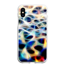 Чехол для iPhone XS Max матовый с принтом Фрактальная паутина в городе Новоалтайск, Силикон | Область печати: задняя сторона чехла, без боковых панелей | абстракция | космос | неон | фантастика | фрактал