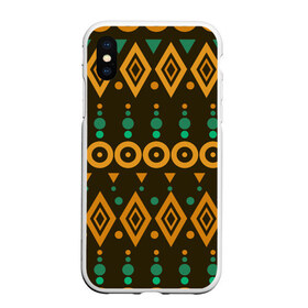 Чехол для iPhone XS Max матовый с принтом Геометрический этнический узор в городе Новоалтайск, Силикон | Область печати: задняя сторона чехла, без боковых панелей | геометрия | коричневый | кружочки | народный | оранжевый | паттерн | ромбы | треугольники | узор | этнический