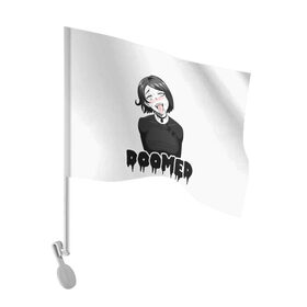 Флаг для автомобиля с принтом Doomer girl в городе Новоалтайск, 100% полиэстер | Размер: 30*21 см | ahegao | boomer | boy | chad | doomer | girl | i know | irony | jacques | post | stonks | zoomer | ахегао | ахэгао | бумер | девушка | думер | жак | зумер | ирония | мем | мемы | парень | пост | постирония | стонкс | тандеркок | фр