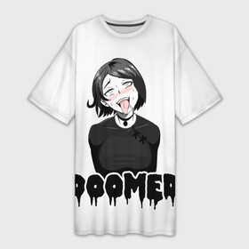 Платье-футболка 3D с принтом Doomer girl ahegao в городе Новоалтайск,  |  | ahegao | boomer | boy | chad | doomer | girl | i know | irony | jacques | post | stonks | zoomer | ахегао | ахэгао | бумер | девушка | думер | жак | зумер | ирония | мем | мемы | парень | пост | постирония | стонкс | тандеркок | фр
