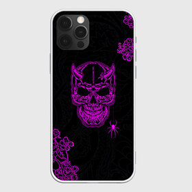 Чехол для iPhone 12 Pro Max с принтом Demonic skull в городе Новоалтайск, Силикон |  | demon | evil | skull | готический | демон | дьявол | зло | монстр | паук | паутина | рога | скелет | цветы | череп
