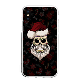 Чехол для iPhone XS Max матовый с принтом El Santa в городе Новоалтайск, Силикон | Область печати: задняя сторона чехла, без боковых панелей | 2021 | bones | christmas | death | death day | happy | merry christmas | merry x mas | mexico | new year | santa | santa claus | scull | smile | борода | дед мороз | кости | мексика | новогодний | новый год | с новым годом | санта | скелет | счастливый | 