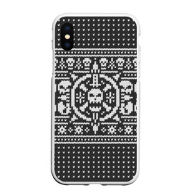 Чехол для iPhone XS Max матовый с принтом Свитер с черепами в городе Новоалтайск, Силикон | Область печати: задняя сторона чехла, без боковых панелей | warhammer | вязанный | пират | пиратский | рождественский | свитер | скелет | череп
