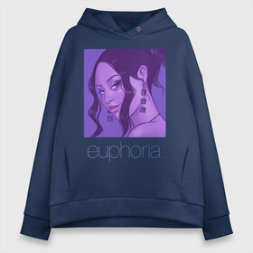 Женское худи Oversize хлопок с принтом сериал Euphoria_Медди в городе Новоалтайск, френч-терри — 70% хлопок, 30% полиэстер. Мягкий теплый начес внутри —100% хлопок | боковые карманы, эластичные манжеты и нижняя кромка, капюшон на магнитной кнопке | zendaya | зендея | ру беннетт | сериал euphoria | эйфория
