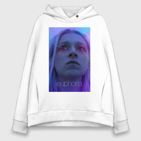 Женское худи Oversize хлопок с принтом сериал Euphoria в городе Новоалтайск, френч-терри — 70% хлопок, 30% полиэстер. Мягкий теплый начес внутри —100% хлопок | боковые карманы, эластичные манжеты и нижняя кромка, капюшон на магнитной кнопке | zendaya | зендея | ру беннетт | сериал euphoria | эйфория