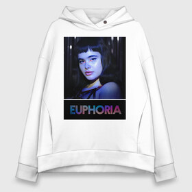 Женское худи Oversize хлопок с принтом сериал Euphoria в городе Новоалтайск, френч-терри — 70% хлопок, 30% полиэстер. Мягкий теплый начес внутри —100% хлопок | боковые карманы, эластичные манжеты и нижняя кромка, капюшон на магнитной кнопке | zendaya | зендея | ру беннетт | сериал euphoria | эйфория