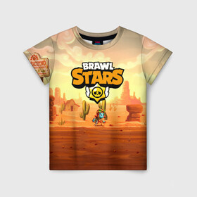Детская футболка 3D с принтом Brawl Stars в городе Новоалтайск, 100% гипоаллергенный полиэфир | прямой крой, круглый вырез горловины, длина до линии бедер, чуть спущенное плечо, ткань немного тянется | brawl stars | crow | leon | mobile game | stars | бравл старс | ворон | леон | мобильные игры