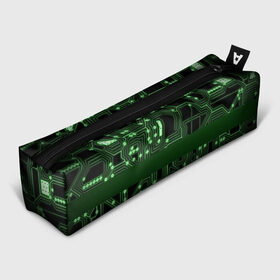 Пенал 3D с принтом Неоновая схема в городе Новоалтайск, 100% полиэстер | плотная ткань, застежка на молнии | линии | неон | неоновый свет | схема | точки | электрическая схема | электросхема