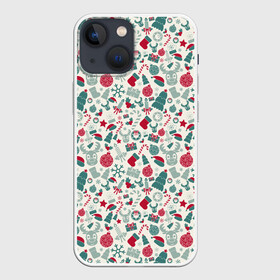 Чехол для iPhone 13 mini с принтом Новогодняя Символика в городе Новоалтайск,  |  | christmas | merry christmas | дед мороз | ёлка | елочные шары | игрушки | новый год | подарок | праздник | рождество | с новым годом | санта клаус | снежинки | украшения