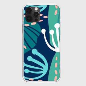 Чехол для iPhone 12 Pro Max с принтом Растения джунглей в городе Новоалтайск, Силикон |  | абстракция | джунгли | зеленый | листья | паттерн | растения | синий | тропики | тропический | узор | цветочный | цветы