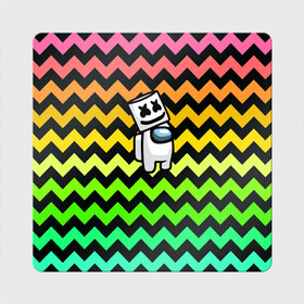 Магнит виниловый Квадрат с принтом Among Us Marshmello в городе Новоалтайск, полимерный материал с магнитным слоем | размер 9*9 см, закругленные углы | Тематика изображения на принте: 2021 | among us | impostor | space mafia | sus.puffballs united | амонг ас | амонг единорог | в космосе | импостор | инопланетяне | инопланетянин | маршмелло | новогодний амонг ас | ракета | с новым годом | самозванец