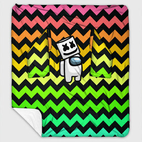 Плед с рукавами с принтом Among Us Marshmello в городе Новоалтайск, 100% полиэстер | Закругленные углы, все края обработаны. Ткань не мнется и не растягивается. Размер 170*145 | 2021 | among us | impostor | space mafia | sus.puffballs united | амонг ас | амонг единорог | в космосе | импостор | инопланетяне | инопланетянин | маршмелло | новогодний амонг ас | ракета | с новым годом | самозванец